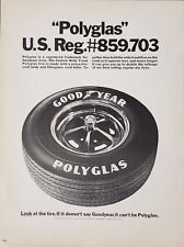 1969 Goodyear Tires Polyglas Custom Wide Tread Vintage Print Ad