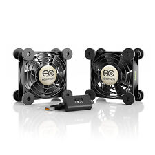 Multifan S5 Quiet Dual 80mm Usb Cooling Fan For Receiver Dvr Computer Cabinets