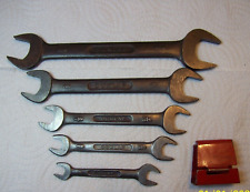 Vtg. Dunlap 5 Piece Wrench Set W Metal Holder Sears Roebuck Co 1930s-1940s