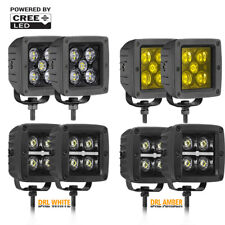2x3inch Whiteamber Cree Led Cube Lights Spot Pods Truck Fog Driving Offroad Atv