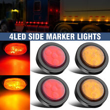 2 Inch Round Red Amber Led Side Marker Clearance Trailer Truck Rv Lights 12v