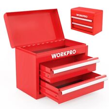 Workpro Metal Tool Box 2 Drawer Top Storage Portable Tool Chest Magnetic Locking