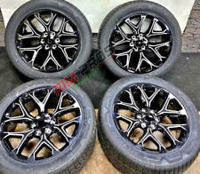 4 New 22 Inch Rims Tires Fit Chevy Gmc 1500 Gloss Black Milled Wheels 6x139mm
