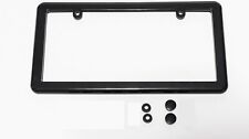 Black License Plate Tag Cover Holder Mounting Frame Free 2 Screw Caps New