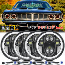White 5.75 5-34 Inch 4pcs Led Headlights High Low Drl For Dodge Charger Monaco