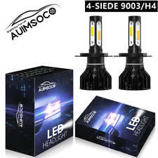 4-sides H4 9003 Super Bright White Kit Led Headlight Bulbs High Low Beam 6500k