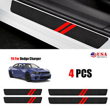 4x For Dodge Charger Carbon Fiber Car Door Sill Protector Guard Step Stickers M7