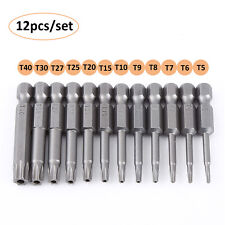 Quick Change Connect Impact Driver Drill Security Tamper Proof Torx Bit Set 12pc