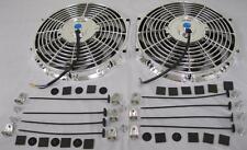 Dual 12 Universal Chrome S-blade Electric Radiator Cooling Fan Mounting Kit