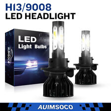 2pcs H13 9008 Led Headlight Bulbs Kit High Low Beam 10000k Super Bright White