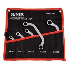 Sunex Tools 9935m - Fully Polished Metric Half Moon Wrench Set - Automotive Tool