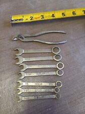 Vintage Set Of 7 Dunlap Miniature Ignition Wrenches 12 Pt. Open End Pliers