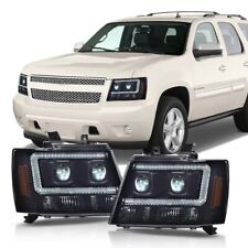 Dual Led Projector Headlights Smoke Fit For 07-14 Chevy Avalanche Tahoe Suburban