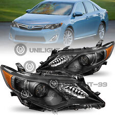 For 2012 2013 2014 Toyota Camry Black Amber Corner Headlights Assembly Pair