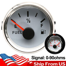 52mm Digital Gas Fuel Level Gauge 0-90ohms For Car Truck Marine Red Led Us Stock