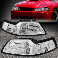 For 99-04 Ford Mustang Oe Style Chrome Housing Clear Corner Headlight Head Lamps