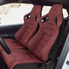 Universal Pu Leather Red Racing Sport Seats Reclinable Seats With 2 Sliders