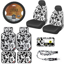 Disney Mickey Mouse Car Truck Front Seat Covers Floor Mats Steering Wheel Cover