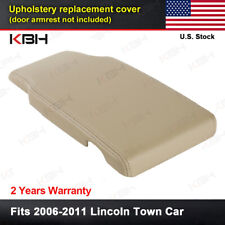 Fits 2006-2011 Lincoln Town Car Console Lid Armrest Pu Leather Cover Parchment