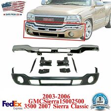 Front Bumper Chrome With Brackets Valance For 2003-2006 Gmc Sierra 1500 - 3500