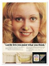 Du Pont Lucite Wall Paint Yellow Banana Vintage 1972 Full-page Magazine Ad