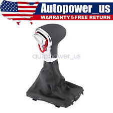 For Audi A4 A5 A6 Q5 Q7 Black Gear Shift Knob Shifter Leather Gaiter Boot Cover