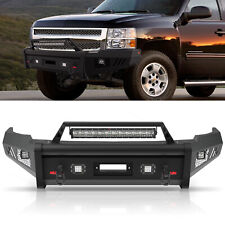 Fits 2007-13 Chevy Silverado 1500 Offroad Front Bumper Wwinch Plate Led Lights