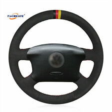 Soft Black Suede Steering Wheel Cover For Vw Golf 4 Jetta Passat Eurovan Th04