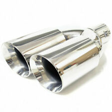 Universal Double Twin Exhaust Tip Trim Pipe Tail Muffler Chrome Stainless Steel