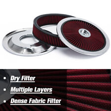 14x3 Red Chrome Washable Round Super Flow Air Cleaner With Raised Top 350 Sbc