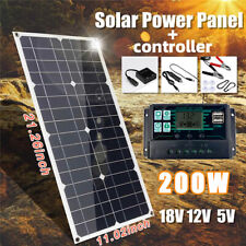 200w 12v Solar Panel 100a Controller Kit Trickle Charger Battery Maintainer Car