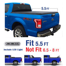 Osias Tri-fold Tonneau Cover With Led Light For 2015-2021 Ford F-150 5.5 Bed