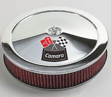 Chrome Air Cleaner Red Washable 14x3 Chevrolet Chevy Fits 4bbl New Camaro White