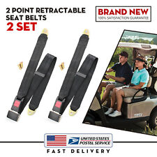 Black 2 Point Retractable Safety Seat Belt Lap Extra Long Adjustable Nylon Strap