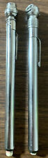 2 Vintage Acme Air Radial Tire Pressure Gauge Tool Stainless Steel Pen Style