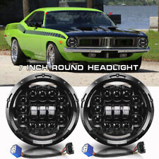 For Plymouth Barracuda Cuda Duster 340 7 Led Round Headlights Drl Hilo Beam Us