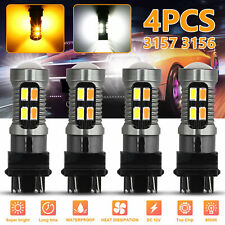 4x 3157 3156 Led Turn Signal Drl Light Bulbs Switchback 4157na 3457a White Amber
