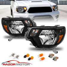 For Trd Style 2012 2013 2014 2015 Toyota Tacoma Black Headlights Pair