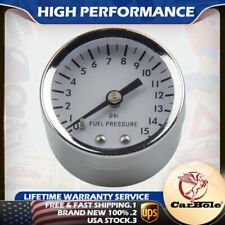 Fuel Pressure Gauge 0-15 Psi Oil Pressure 1.5 Diameter Mechanical Chrome Usa