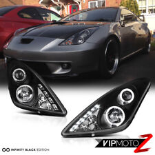 Jdm Black Halo Angel Eye Projector Headlight Lamp For 00-05 Toyota Celica Gtgts