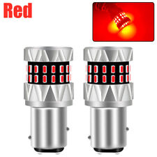 2x 1157 Led Strobe Flashing Brake Stop Tail Parking Light Bulb Bright Red Canbus