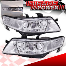 For 04-08 Acura Tsx Cl7 Cl9 Jdm Chrome Clear Projector Headlights Assembly Pair