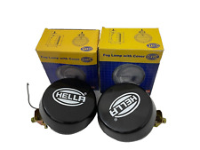 Pair Hella Yellow Fog Lamp With Cover With Bulb H3 Halogen Bulb Universal Fit