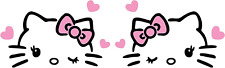 Hello Kitty With Hearts Rearview Mirror Sticker Vinyl Decal For Bumper Car Win
