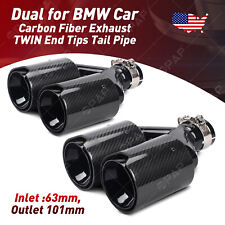 New Opened For Bmw Dual Car Exhaust Twin End Tips Tail Pipe 63mm In 101mm Out