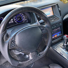 New Carbon Fiber Steering Wheel Nappa Perforated Leather Balck Stitching For G37