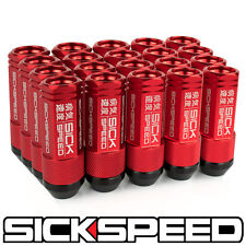 Sickspeed 20 Pc Red Aluminum Extended 50mm 2 Pc Lug Bolt For Wheels 12x1.5 B01