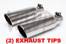 2 Polished Stainless Bolt On Angle Roll Exhaust Tip 2.25 Inlet 4outlet 12long