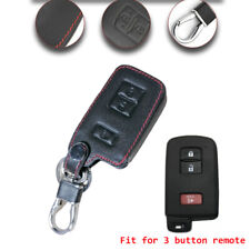 3 Button Leather Remote Key Fob Bags Cover Case For Toyota 4runner Tacoma Tundra