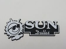 Vintage Sun Chevrolet Dallas Texas Car Dealership Plastic Nameplate Emblem Badge